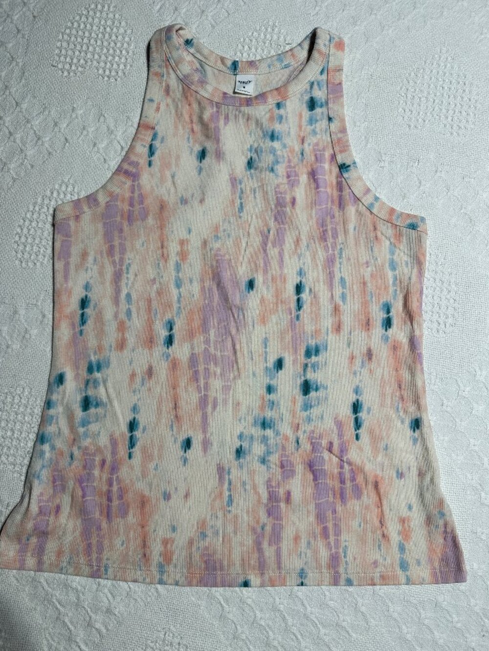 Old Navy Active M Pastel Tie Dye Ribbed Racerback Tank Top Stretch